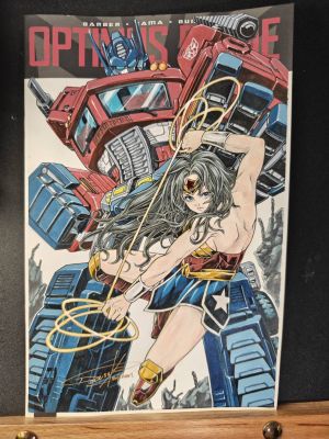 Optimus Prime and Wonder Woman by Daisuke Kadokuni