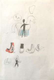 Franquin | Franquin croquis originaux crayon couleurs 1988 | JeanMichel.net