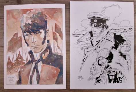 Frisano, Thomas - 2x Dessin original - Hommage Ã  Corto Maltese | Catawiki