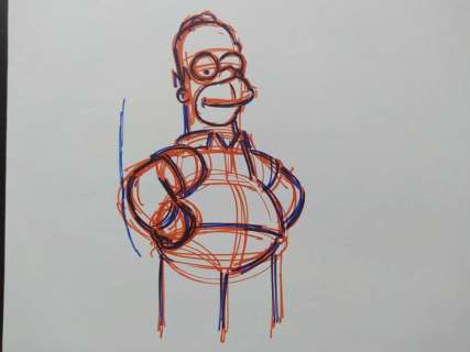 The Simpsons - Original drawing of Homer Simpson - Unique | Catawiki