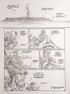 Gilles Cazaux | « L’oubliée du radeau de la Méduse »- Planche originale – Page 16 | Zic et Bul