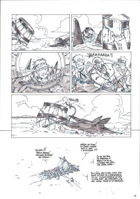 « L’oubliée du radeau de la Méduse »- Planche originale – Page 71 – Gilles Cazaux | Zic et Bul