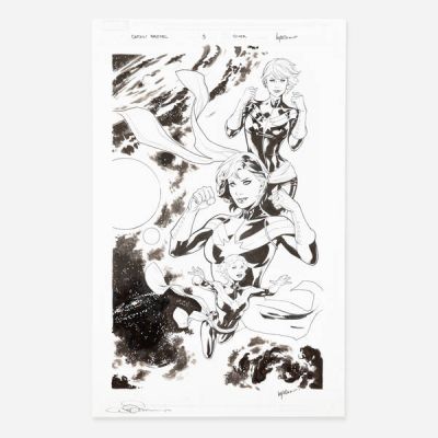 Emanuela Lupacchino | Lot 270 - Captain Marvel #3 Variant Cover Original Art (Marvel, 2016) and Marvel Comics Captain Marvel #3 CGC 9.6 Lupacchino Variant Cover Signature Series Emanuela Lupacchino | Landry Pop Auctions