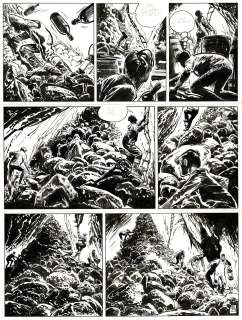 René Follet | Edmund Bell, La nuit de l’araignée planche originale à l’encre de chine. | Septimus