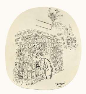 Jean-Jacques Sempé | SAUVE QUI PEUT Encre de Chine pour ce dessin de Sauve | Millon