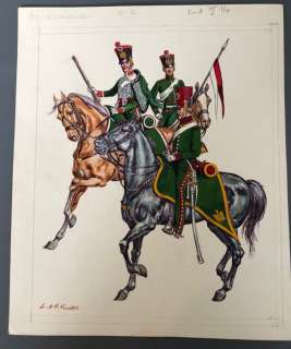 Funcken, Liliane Et Fred | Funcken, Liliane et Fred - Dessin original couleur - Premier Empire - Gendarmes d’élite et d’ordonnance : les éclaireurs - (1969) | Catawiki