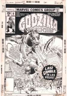 Herb Trimpe - godzilla #9 cover - ‘last gamble in las vegas! ‘ - 1978