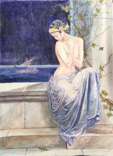 MANARA - Manara aquarelle originale Hélène de Troie