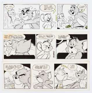 Three Tom and Jerry U.S. newspaper strip original artworks (1989)… | Comic Book Auctions ltd