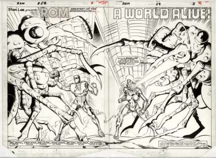 140: Ditko Rom #59 2pgs 1984 original comic art | Russ Cochran