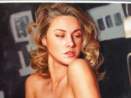 Fernando Delgado | Sexy Pin-up - Delgado - Original Watercolor Painting Illustration, Signed! - Page volante | Catawiki