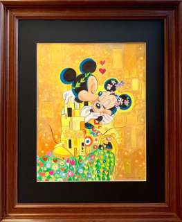 Tony Fernandez, Disney Artist | Mickey & Minnie Mouse inspired by Gustav Klimt’s "The Kiss" - Original Painting - Tony Fernandez Signed - Framed | Catawiki