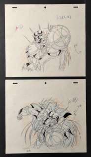 Shingå Araki Staff | Saint Seiya (I Cavalieri dello Zodiaco) - 2x genga sketch "Shiryu di Dragon" - Page volante - Exemplaire unique | Catawiki