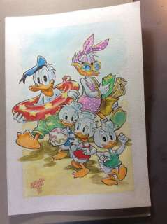 Alessandro Gottardo | Donald Duck - â€œOrmai siamo in spiaggia!â€ - Page volante - Exemplaire unique - (2020/2020) | Catawiki