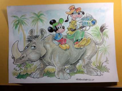 Alessandro Gottardo | Mickey Magazine - â€œGli amici di Rhinoâ€ - Page volante - Exemplaire unique - (2020/2020) | Catawiki