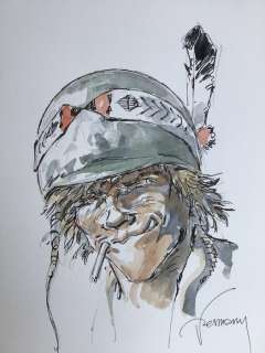 Hermann | Hermann - Dessin original couleur - Kurdy Malloy | Catawiki