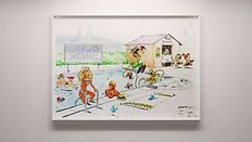 Batem / Dany / Diaz / Janry / Saive / Stédo | Batem / Dany / Diaz / Janry / Saive / Stédo - Dessin original couleur - Rochefort Ã  l’eau - (2021) | Catawiki