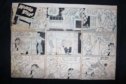 Carl Ed - Harold teen sunday strip - 12/12/1940‘s signed