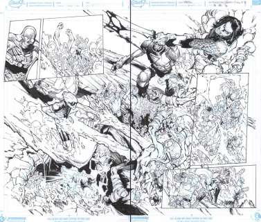 Humberto Ramos, Victor Olazaba - Extraordinary X-Men #10 Pgs. 12 & 13 - Wolverine Battle Melee Dps - 2016