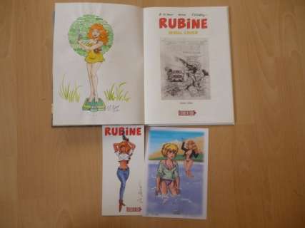 Di Sano, Bruno / Mythic / Walthéry, François - 1 Album & 2X Ex-Libris | Rubine T14 - Serial lover - avec dessin couleur de Di Sano + 2x Ex-libris - Cartonné - EO - (2021) | Catawiki