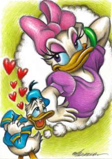 Joan Vizcarra | Donald Adores Daisy! - Original Drawing - Joan Vizcarra | Catawiki