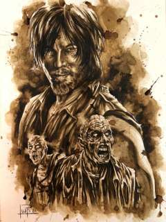 Juapi Coffee Artist | Original Coffee Painting - DARYL DIXON (The Walking Dead) (2021) | Catawiki