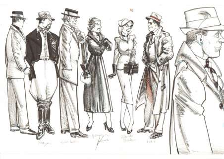 Howard Chaykin - avengers 1959 character designs - kraven, sabretooth, namorita, blonde phantom, & nick fury - signed