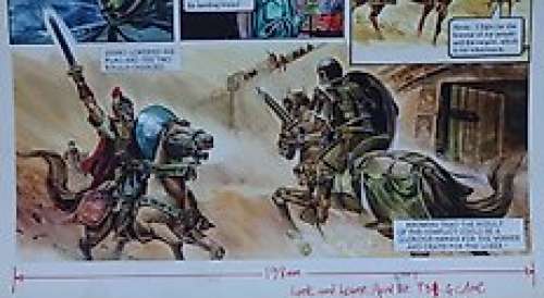 Gerry Wood - Wood, Gerry - 2x Planche originale couleur Trigan Empire - The Challenge - (1978)