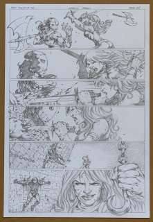 RED SONJA #72 (2012) - ORIGINAL ARTWORK - MARCIO ABREU (Artist) - Page 21 (DYNAMITE 2012) - Red | Excalibur Auctions