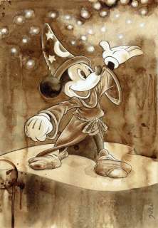 Guti, Coffee Artist | Mickey The Sorcerer’s Apprentice - Original Coffee Painting - Guti Signed - Original Art | Catawiki