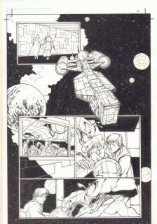 Norman Lee, Pop Mhan - star wars: jedi quest #3 p. 2 - spaceship 1/2 splash - 2001 signed