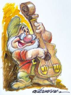 Joan Vizcarra | Doc - Snow White and the Seven Dwarfs - Giclée Signed By Joan Vizcarra - Hand Embellished - Canvas | Catawiki