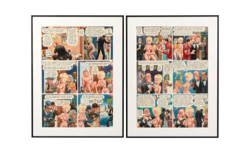 Lot 92 - Playboy | Elder and Kurtzman January 1963 "Little Annie Fanny" 6-Panel Comic Strip Illustration