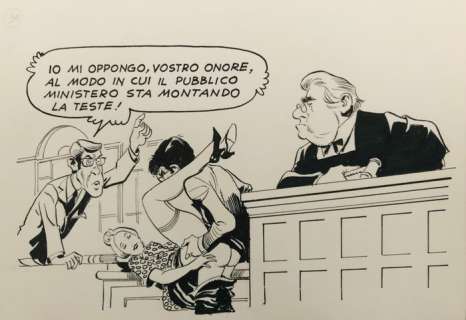 Leone Frollo | Leone Frollo - Dessin original - Risatissime - Format: 23 x 16 cm. - (1984) | Catawiki