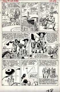 George Roussos , Jack Kirby - fantastic four #24 p 23 (thing, human torch, mr. Fantastic, invisible girl, infant terrible throughout entire page! ) large art - 1963