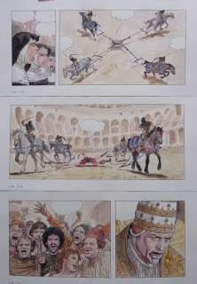 Milo Manara | Manara - Originele pagina in aquarel met vierendeling - Borgia - (2010) | Catawiki