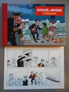 Morjaeu, Luc - Formaat 34,5 X 24,3 Cm | Suske en Wiske - Sterrenrood - Originele halve pagina (stroken 111 & 112 pagina 28b) met luxe oblong - hc - EO - (2014/2018) | Catawiki