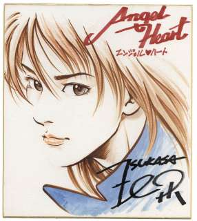 Tsukasa Hojo Hand-Drawn Color Shikishi "Angel Heart"