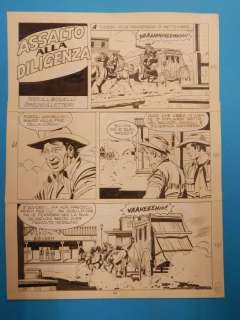 Guglielmo Letteri | Tex n. 232 - Guglielmo Letteri - Tavola Originale "Assalto alla diligenza" Title Page - Page volante - Exemplaire unique - (1980) | Catawiki