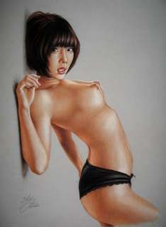 Sly | Sly - Original drawing in colour - Nude woman - Size: 31 x 42 cm. - (2022) | Catawiki