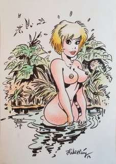 François Walthéry | Natacha - Dessin original - Natacha sexy - Format: 21 x 29,7 cm. - (2018) | Catawiki