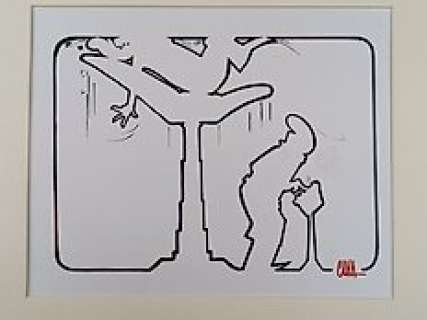 Osvaldo Cavandoli | La Linea - Dal Dentista - Page volante - Exemplaire unique | Catawiki