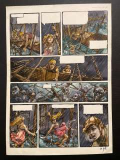 Mouclier, Joël | Mouclier, Joël - Planche originale couleur - Les Remparts d’écume T1 - Les Yeux clos - (1990) | Catawiki