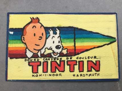 Studios Hergé | Tintin - Projet pour crayons de Couleurs Â«Â Â«Â HardmuthÂ Â» (Années 60) | Catawiki