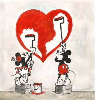 Tony Fernandez, Disney Artist | Mickey & Minnie: Love Heart Graffiti - Original Painting - Tony Fernandez Signed - Acrylic Art - Original Artwork | Catawiki