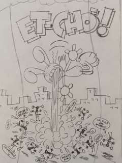 Massimo Mattioli | Massimo Mattioli - Pinky Et-chÃ²!! - Page volante - Exemplaire unique | Catawiki