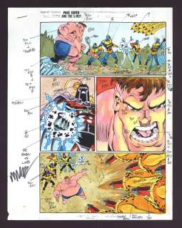 Matt Webb - Original Hand Painted Color Guides From Professor Xavier and the X-Men (#1 Pg. 24 and #8 Pg. 18) by Matt Webb