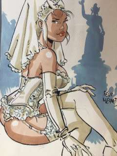 Meynet, Félix | Meynet, Félix - Dessin original couleur - Mirabelle jeune mariée | Catawiki
