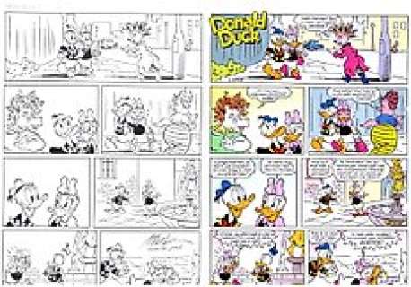 Evert Geradts, Mark de Jonge - Donald Duck H 87148 - "Krullenkapsel" - Signed original inked comic page by Mark de Jonge - Page volante - Exemplaire unique - (1987)