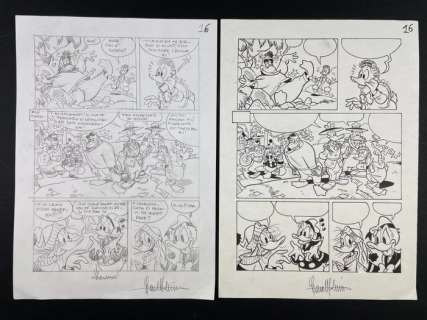 Lara Molinari | Lara Molinari - Paperino e il sodalizio dei cugini - Page volante - Exemplaire unique - (2022) | Catawiki